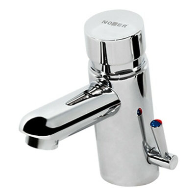 Rubinetto miscelatore temporizzato per lavabo in ottone cromato 07420.N Nofer