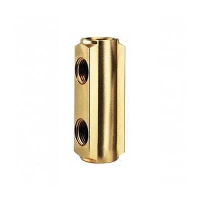 Collettore 2 vie per refrigerazione 1"1/4 x 3/4" in ottone giallo Giacomini