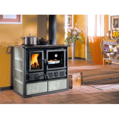 Cucina a Legna Nordica Rosa 6.5 Kw Pietra Naturale Mod. 7015174