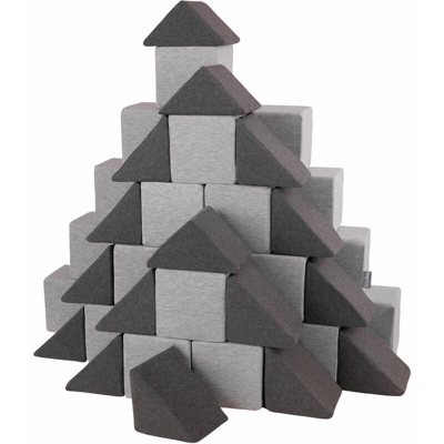 KiddyMoon Blocchi Morbidi Colorati 48 Pezzi Per Bambini 14Cm, Mix:Grigio Chiaro/Grigio Scuro - mix:grigio chiaro/grigio scuro