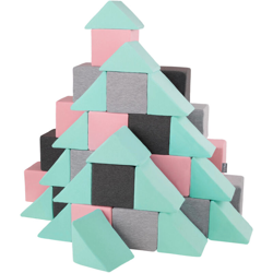 KiddyMoon Blocchi Morbidi Colorati 48 Pezzi Per Bambini 14Cm, Mix:Grigio Chiaro/Grigio Scuro/Rosa/Menta - mix:grigio chiaro/grigio scuro/rosa/menta precio