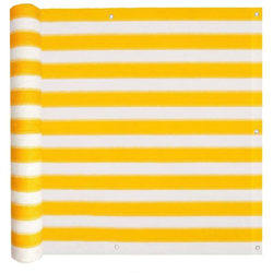 vidaXL Paravento da Balcone HDPE 90x600 cm Giallo e Bianco - Multicolore precio