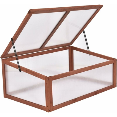 Serra in Legno da Giardino con Profili Plastica Trasparente 100x65x40 cm