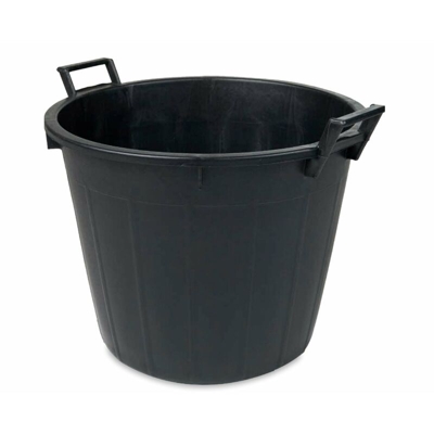 Mastello in plastica a due manici senza fori per mosto del vino e agricoltura nero -65 litri