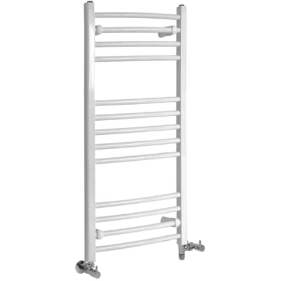 Hudson Reed Ive Scaldasalviette Misto Curvo Moderno - Termoarredo Bagno a Scaletta Bianco - Design Elettrico & Idraulico - 486W - 1000 x 500mm