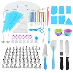 110PCS Kit per decorare torte con punte di glassa Sacchetti per pasticceria Unghie con fiori Crema Spatola Strumenti per glassare da forno Set per en oferta