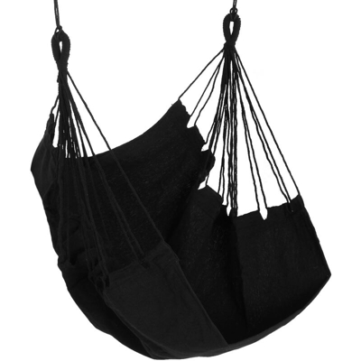 Sedia amaca 100x130cm Sedile da giardino sospeso Nero