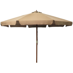 vidaXL Ombrellone da Esterni con Palo in Legno 330 cm Grigio Talpa - Marrone características