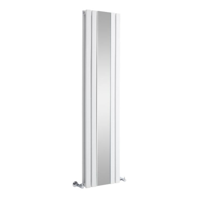 Hudson Reed Sloane Radiatore Termoarredo Verticale Di Design con Specchio - Termosifone d'Arredo Moderno in Bianco - Riscaldamento ad Acqua Calda