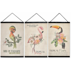 Quadro Tropicale Tela Legno MDF (3 pcs) (30 x 0.7 x 50 cm) - Dkd Home Decor en oferta