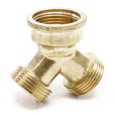 Distributore a Y in ottone filettatura interna 1x 24.66mm (3/4') esterna 2x26.44mm (3/4')