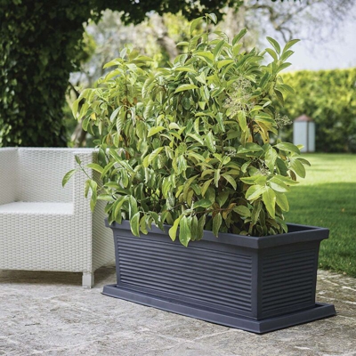 Fioriera in Polimero Monacis Millerighe Antracite cm 80 (80X40X34h)