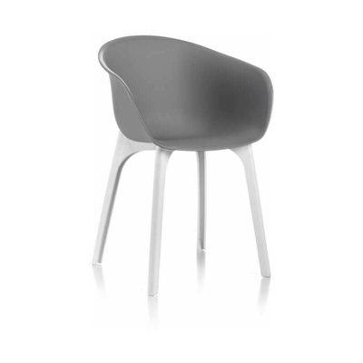 Coppia di Poltroncine Diva By Flow Colore Grigio / Gambe Bianche