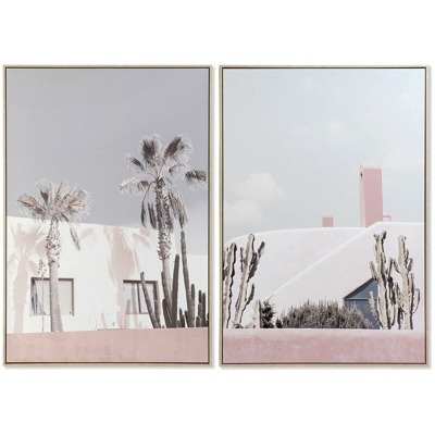 Quadro Legno polistirene Tela Casa (2 pcs) (82 x 4.5 x 122 cm) - Dkd Home Decor