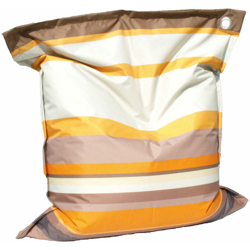 Stripes A03 - Poltrona sacco. Dim: 130x150x25 h cm. Col: Marrone, Arancione, Bianco. Mat: Poliestere características