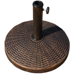 Base da 12 Kg per Ombrellone da Giardino-Base Effetto Rattan Bronzato en oferta