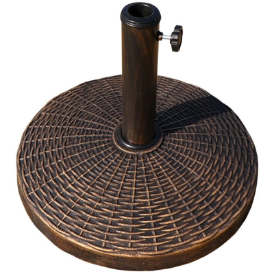 Base da 12 Kg per Ombrellone da Giardino-Base Effetto Rattan Bronzato