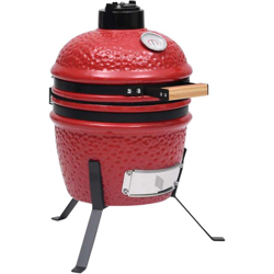 vidaXL Barbecue Affumicatore 2 in 1 Kamado in Ceramica 56 cm Rosso - Rosso características