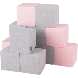 KiddyMoon Blocchi Morbidi Colorati 12 Pezzi Per Bambini 14Cm, Cubi:Grigio Chiaro/Rosa - cubi:grigio chiaro/rosa características