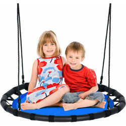 Altalena da Giardino a Nido, per Bambini e Adulti, Altezza Regolabile, Rotonda, Diametro120 cm, Portata Max. 300 kg (Blu) precio