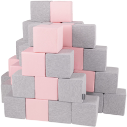 KiddyMoon Blocchi Morbidi Colorati 48 Pezzi Per Bambini 14Cm, Cubi:Grigio Chiaro/Rosa - cubi:grigio chiaro/rosa características