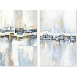 Quadro Tela Abstract Legno MDF (2 pcs) (80 x 3 x 120 cm) - Dkd Home Decor precio