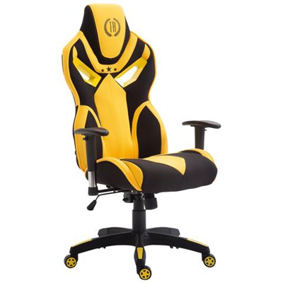 Sedia Racing Ufficio Fangio I Poltrona Gaming in Tessuto Altezza Regolabile con Braccioli I Sedia Gamer Ergonomica con Alto Schienale Nero Giallo