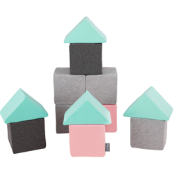 KiddyMoon Blocchi Morbidi Colorati 12 Pezzi Per Bambini 14Cm, Mix:Grigio Chiaro/Grigio Scuro/Rosa/Menta - mix:grigio chiaro/grigio scuro/rosa/menta características