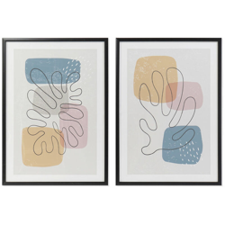 Quadro PVC Abstract Legno MDF (2 pcs) (44 x 3 x 63 cm) - Dkd Home Decor en oferta