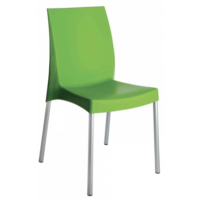 Sedia bar cucina in polipropilene gambe acciaio impilabile leggera BOULEVARD Grand Soleil - Verde mela