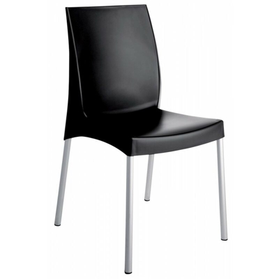 Sedia bar cucina in polipropilene gambe acciaio impilabile leggera BOULEVARD Grand Soleil - Antracite