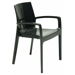 Sedie polipropilene impilabili con braccioli cucina bar CREAM Grand Soleil - Antracite precio