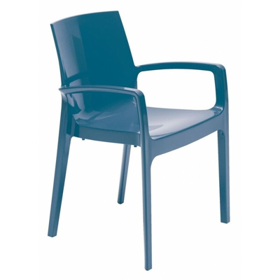 Sedie polipropilene impilabili con braccioli cucina bar CREAM Grand Soleil - Blu avio