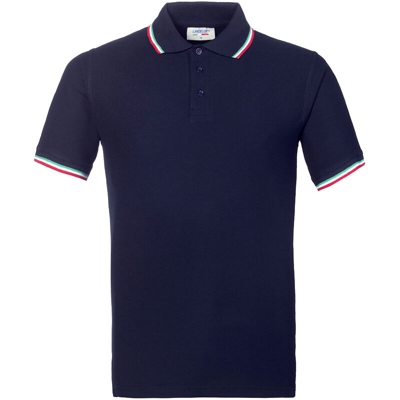 Rossini Lancelot HH146 Polo da lavoro manica corta, blu con profilo tricolore, taglia XL