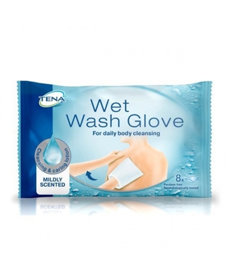 Tena Wet Wash Glove Guanti Per La Pulizia Quotidiana Del Corpo 8 Pezzi
