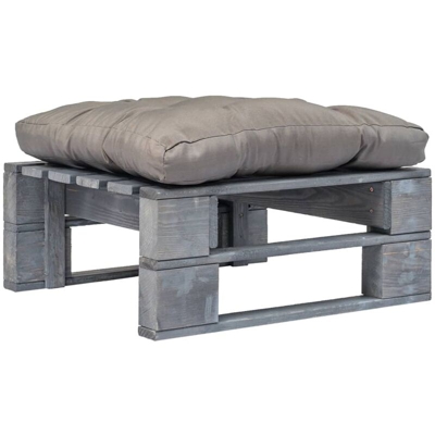Divano da Giardino su Pallet con Cuscino e Legno FSC Grigi