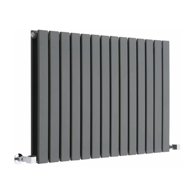 Hudson Reed Delta Radiatore Termoarredo di Design Orizzontale Moderno - Termosifone con Finitura In Antracite - Pannelli Piatti - 635 x 980mm - 1338