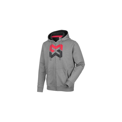 Felpa con cappuccio e zip Logo grigia Würth MODYF, Taglia XS - grigio granito