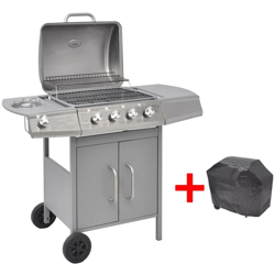 Griglia Barbecue a Gas 4+1 Fornelli Argento en oferta
