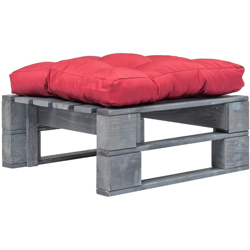 Divano da Giardino su Pallet con Cuscino Rosso Legno FSC Grigio precio