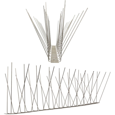 1 metro Dissuasori di picchi anti-gabbiani V2A-Standard con base di acciaio inossidabile - 4-striscia di Picchi antigabbiani la soluzione di qualità