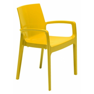 Sedie polipropilene impilabili con braccioli cucina bar CREAM Grand Soleil - Giallo