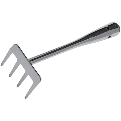 Rastrello a 4 denti in acciaio cromato inox