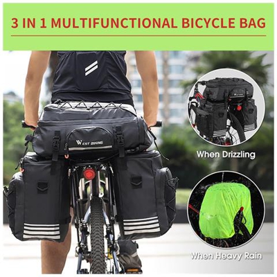 Zaino Da Ciclismo 3 In 1 Borsa A Tracolla Impermeabile Per Bicicletta Multifunzionale