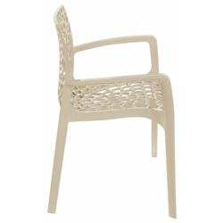 Sedie polipropilene braccioli giardino bar Grand Soleil GRUVYER ARM - Avorio en oferta
