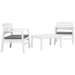 Set Salotto da Giardino 3 pz in Plastica Bianco en oferta