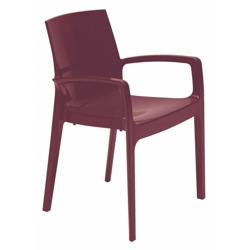 Sedie polipropilene impilabili con braccioli cucina bar CREAM Grand Soleil - Melanzana en oferta