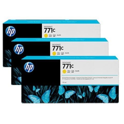 B6Y34a Cartuccia Ink Originale 771C Gialla per HP DesignJet Z6200 Z6600 Z6800 Confezione 3 pezzi