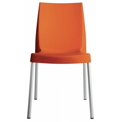 Sedia bar cucina in polipropilene gambe acciaio impilabile leggera BOULEVARD Grand Soleil - Arancio en oferta