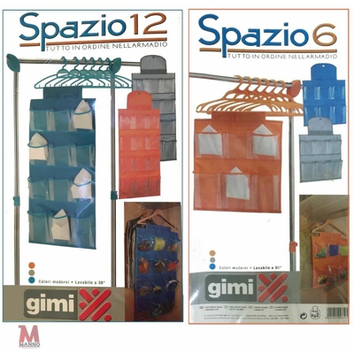 SPAZIO 12/6 GIMI PORTATUTTO SALVASPAZIO TASCHE ARMADIO ORGANIZER CONTENITORI Colore Arancione - Versione Spazio 6